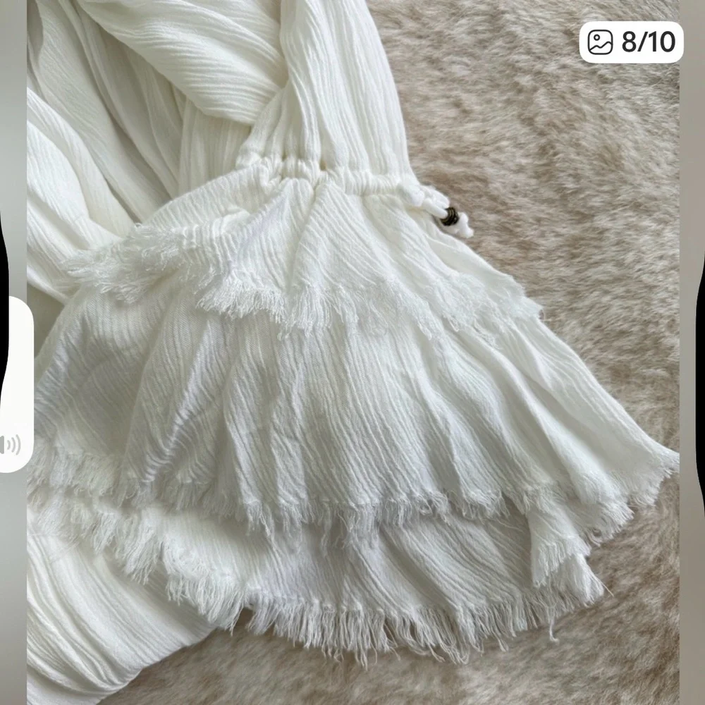NWT Free People Sweet Darlin Maxi Dress Sz XS Ivory Oversized - Picture 4 of 14